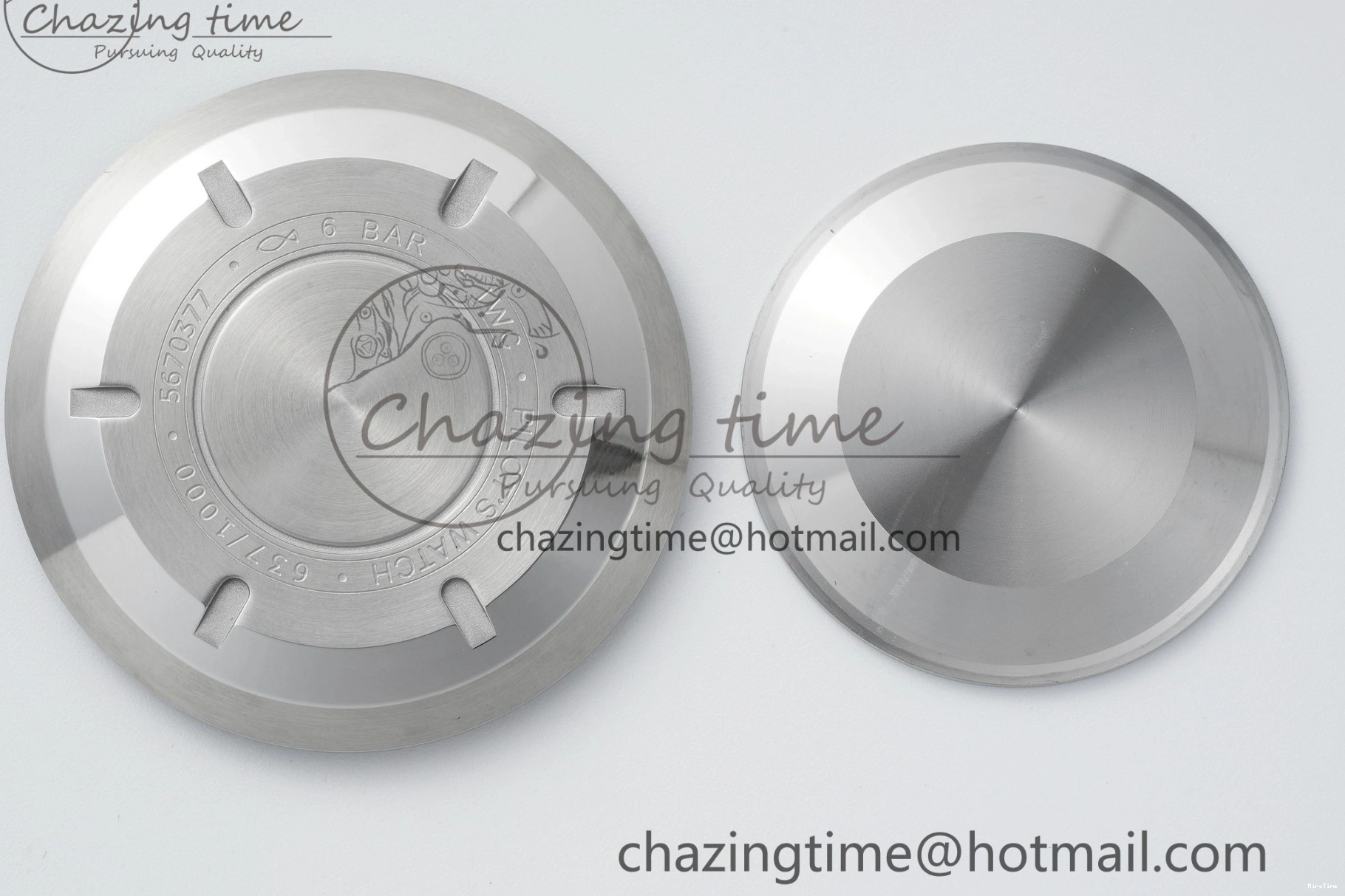 MIROTIME 0126 Pilot Chrono SS AZF 1:1 Best Edition Black Dial Orange Markers on Brown Leather Strap A EasyCare 7065